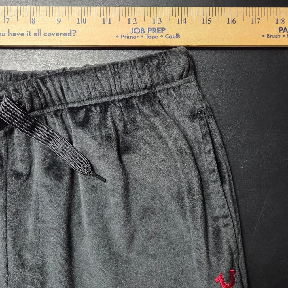 True Religion Sleepwear Mens Medium Black Good Velour Lounge Pants Pajamas